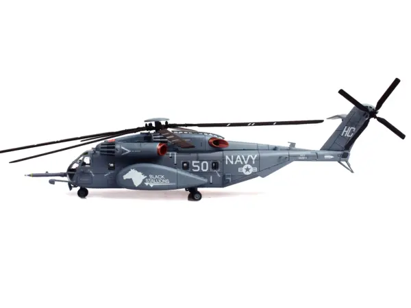 Sikorsky MH-53E Sea Dragon Helicopter "United States Navy Black Stallions Tail Number 50" Light Gray 1/72 Diecast Model by Panzerkampf #2