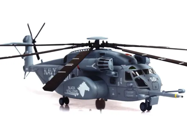 Sikorsky MH-53E Sea Dragon Helicopter "United States Navy Black Stallions Tail Number 50" Light Gray 1/72 Diecast Model by Panzerkampf #4