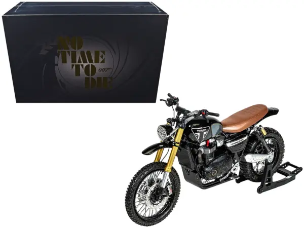 Triumph Scrambler 1200 XE Motorcycle Black (Dirty Version) James Bond 007 "No Time to Die" (2021) Movie Diecast Model Car by Corgi #1
