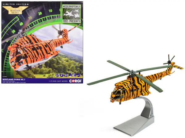 Westland Puma HC-1 Helicopter "No. 230 Squadron NATO Tiger Meet livery RIAT" (2005) Royal Air Force "The Aviation Archive" Series 1/72 Diecast Model by Corgi #1