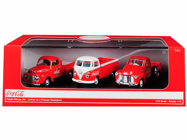 "Classic Pickups" Gift Set of 3 Pickup Trucks "Coca Cola" 1/72 Diecast Model Cars by Motorcity Classics #3