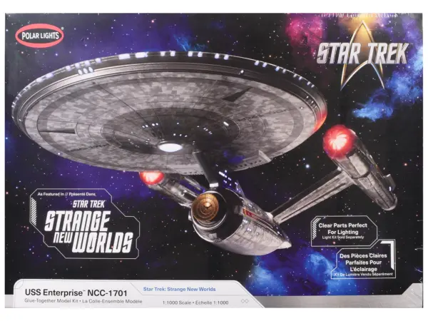 Skill 2 Model Kit USS Enterprise NCC-1701 Spacecraft "Star Trek: Strange New Worlds" (2022-Current) TV Series 1/1000 Scale Model by Polar Lights #1