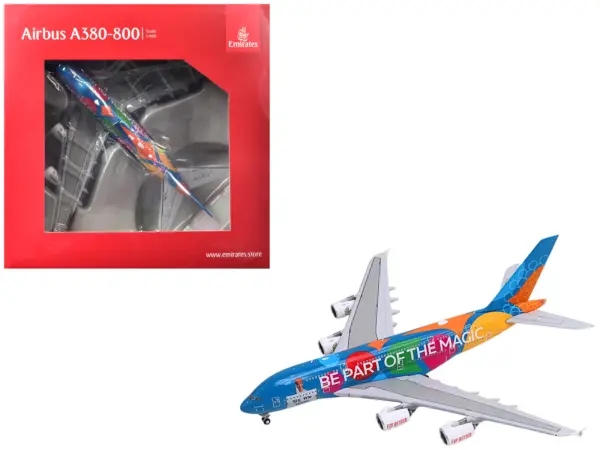 Airbus A380-800 Commercial Aircraft "Emirates Airlines - Destination Dubai" (A6-EES) Blue with Graphics 1/400 Diecast Model Airplane by GeminiJets #1