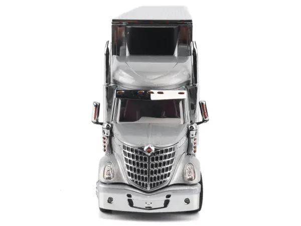 International Lonestar Truck with Sleeper Silver Metallic with "CAT Caterpillar" Mural Trailer "Transport Series" 1/50 Diecast Model by Diecast Masters #4