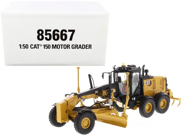CAT Caterpillar 150 Motor Grader with Operator "High Line Series" 1/50 Diecast Model by Diecast Masters #1
