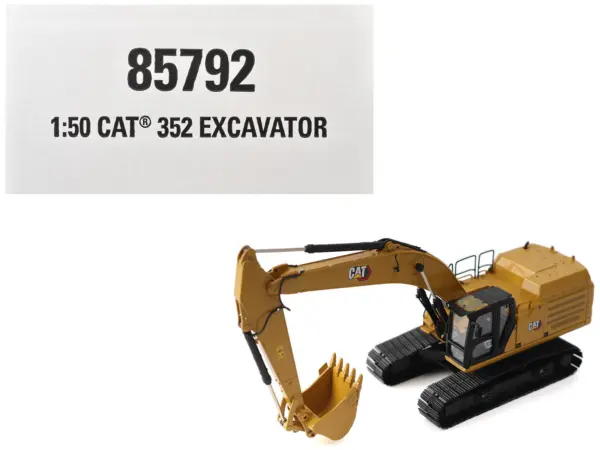CAT Caterpillar 352 Next Generation Excavator Yellow "High Line" Series 1/50 Diecast Model by Diecast Masters #1