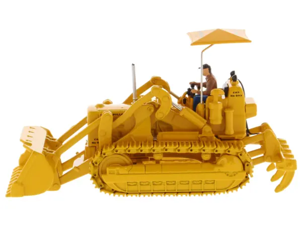 CAT Caterpillar 977D Traxcavator Yellow with Operator "Vintage Series" 1/50 Diecast Model by Diecast Masters #2