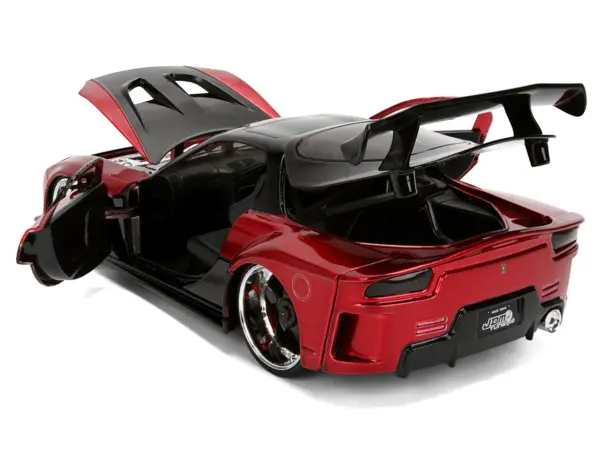 1995 Mazda RX-7 Widebody RHD (Right Hand Drive) "VeilSide" Black and Red Metallic "JDM Tuners" Series 1/24 Diecast Model Car by Jada #4