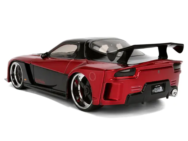 1995 Mazda RX-7 Widebody RHD (Right Hand Drive) "VeilSide" Black and Red Metallic "JDM Tuners" Series 1/24 Diecast Model Car by Jada #5