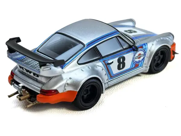 RWB 964 #8 "Ichiban Boshi - Martini Racing" Silver Metallic with Stripes 1/64 Diecast Model Car by Model Model #4