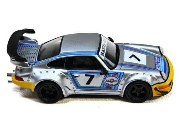 RWB 964 #7 "Ichiban Boshi - Martini Racing" Silver Metallic with Stripes 1/64 Diecast Model Car by Model Model #2