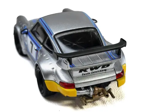 RWB 964 #7 "Ichiban Boshi - Martini Racing" Silver Metallic with Stripes 1/64 Diecast Model Car by Model Model #3