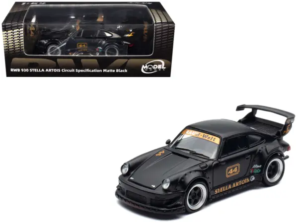 RWB 930 Circuit Specification #44 "Stella Artois" Matt Black 1/64 Diecast Model Car by Model Model #1