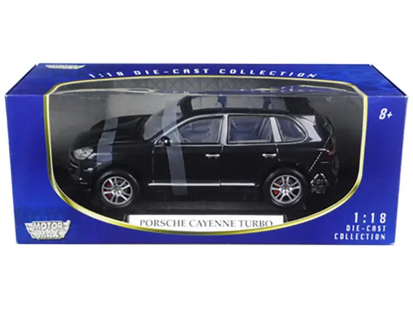 2008 Porsche Cayenne Turbo Metallic Black 1/18 Diecast Model Car by Motormax #3