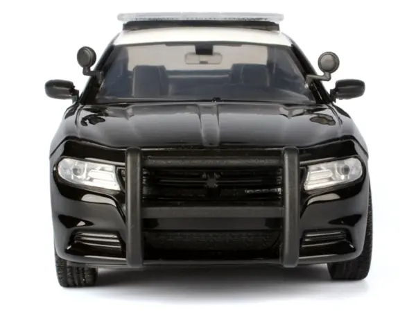 2023 Dodge Charger Pursuit Police Car "California Highway Patrol" Black and White "Law Enforcement and Public Service" Series 1/24 Diecast Model Car by Motormax #3