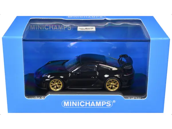 2025 Porsche 911 (992.2) GT3 Weissach Package Black with Carbon Stripe Limited Edition to 240 pieces Worldwide 1/64 Diecast Model Car by Minichamps #3
