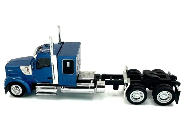 Kenworth W990 with Flat Top Sleeper Cab Blue Metallic 1/87 (HO) Plastic Model Car by HO Logistics #2