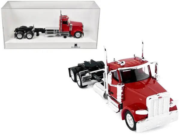 Peterbilt 589 2-Axel Day Cab Red 1/87 (HO) Plastic Model Car by HO Logistics #1