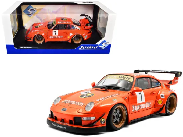 2020 RWB Bodykit #7 "Jagermeister" Orange with Graphics 1/18 Diecast Model Car by Solido #1