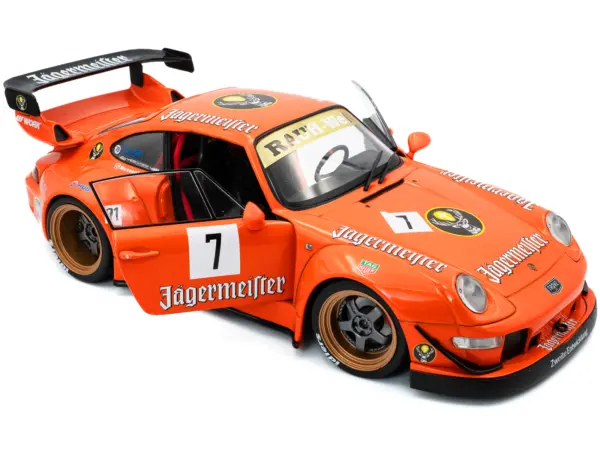 2020 RWB Bodykit #7 "Jagermeister" Orange with Graphics 1/18 Diecast Model Car by Solido #2