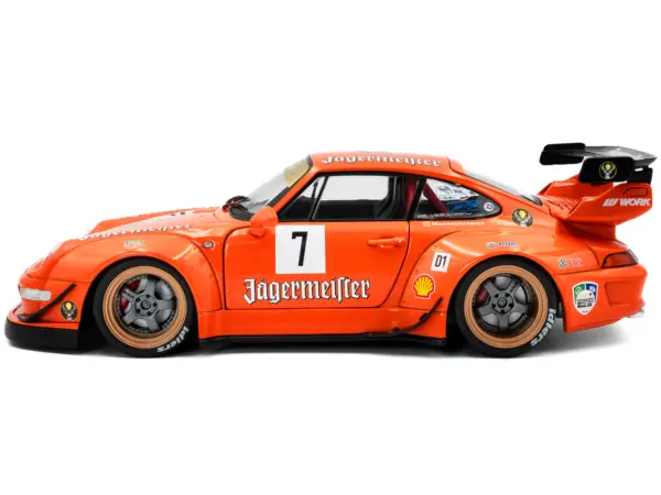 2020 RWB Bodykit #7 "Jagermeister" Orange with Graphics 1/18 Diecast Model Car by Solido #3