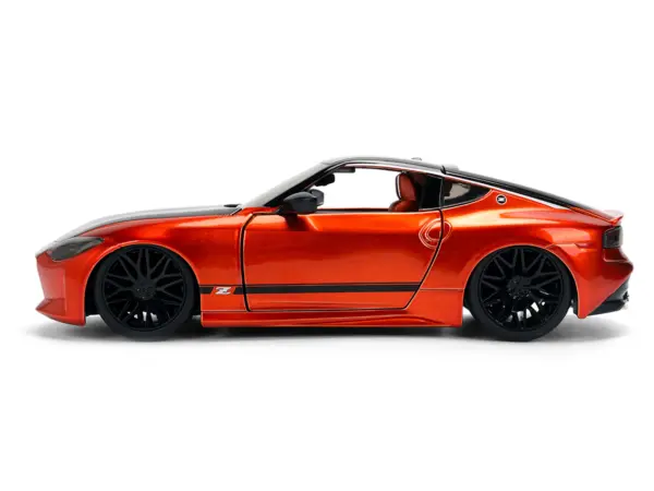 2023 Nissan Z Orange Metallic with Carbon Hood and Black Top "JDM Tuners" Series 1/24 Diecast Model Car by Jada #3