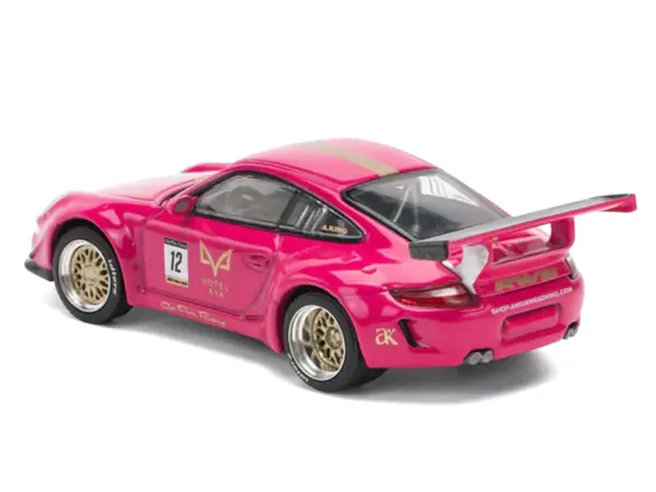 RWB 997 #12 "Hotel Ava" Pink Metallic 1/64 Diecast Model Car by Pop Race #3