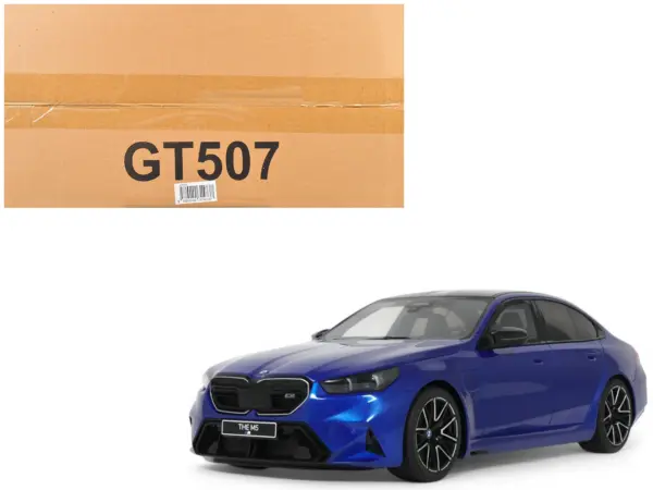 2024 BMW M5 (G90) Marina Bay Blue Metallic with Black Top 1/18 Model Car by GT Spirit #1