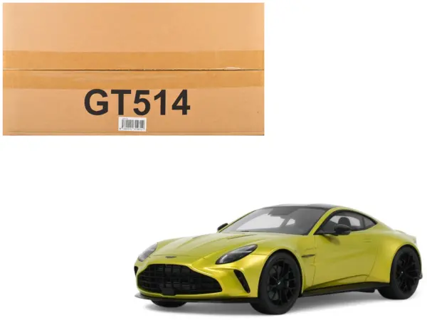 2024 Aston Martin Vantage Cosmopolitan Yellow Metallic with Black Top 1/18 Model Car by GT Spirit #1