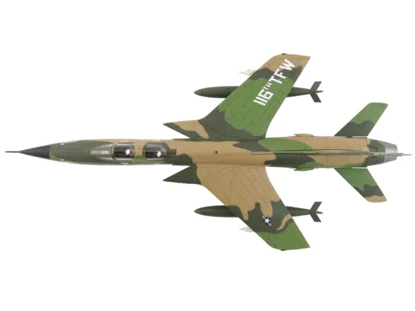 Republic F-105F Thunderchief Fighter-Bomber Aircraft "63-8299 Peach 91 128th Tactical Fighter Squadron Georgia ANG Dobbins Air Reserve Base" United States Air Force "Air Power Series" 1/72 Diecast Model by Hobby Master #3