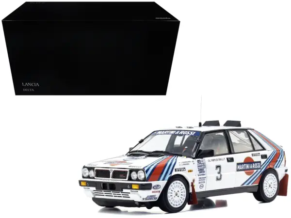 Lancia Delta HF 4WD #3 Juha Kankkunen - Juha Piironen "Martini Racing" Winner "Olympus Rally" (1987) 1/18 Diecast Model Car by Kyosho #1