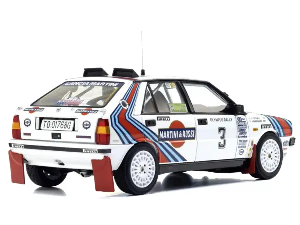 Lancia Delta HF 4WD #3 Juha Kankkunen - Juha Piironen "Martini Racing" Winner "Olympus Rally" (1987) 1/18 Diecast Model Car by Kyosho #5