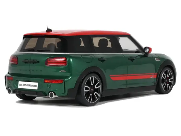 2021 Mini Clubman (F54) JCW British Green Metallic with Red Top and Stripes Limited Edition to 999 pieces Worldwide 1/18 Model Car by Otto Mobile #5