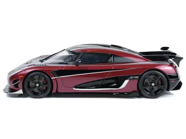 2017 Koenigsegg Agera RS Deep Red Metallic with Black Stripes 1/18 Model Car by GT Spirit #4