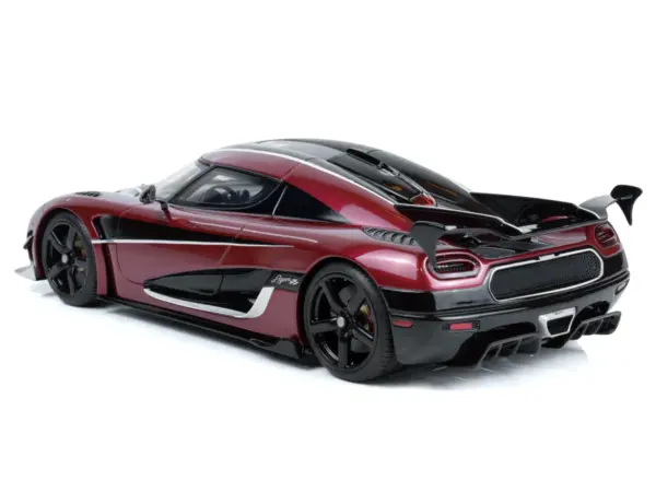 2017 Koenigsegg Agera RS Deep Red Metallic with Black Stripes 1/18 Model Car by GT Spirit #5