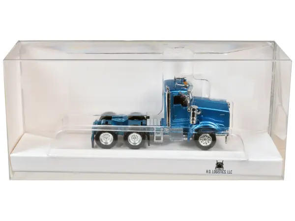 Kenworth T800 Day Cab Blue Metallic 1/87 (HO) Scale Plastic Model Car by HO Logistics #1