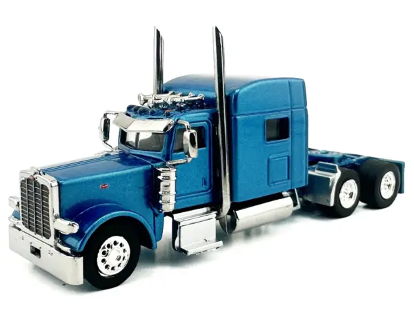 Peterbilt 389 Truck Tractor with Sleeper Cab Blue Metallic 1/87 (HO) Scale Plastic Model Car by HO Logistics #2