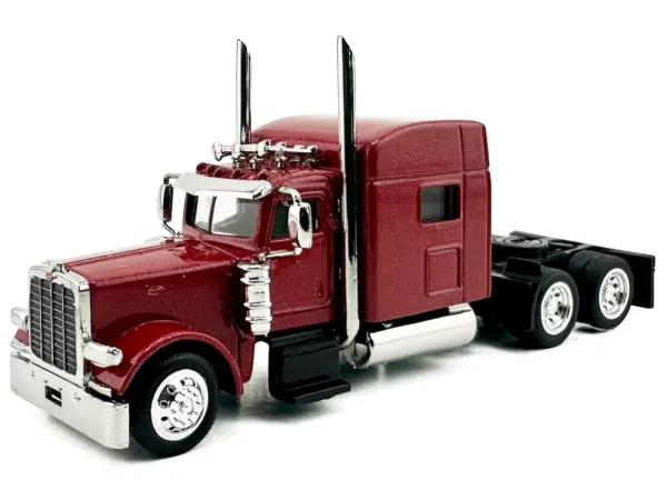 Peterbilt 389 Truck Tractor with Sleeper Cab Red Metallic 1/87 (HO) Scale Plastic Model Car by HO Logistics #2