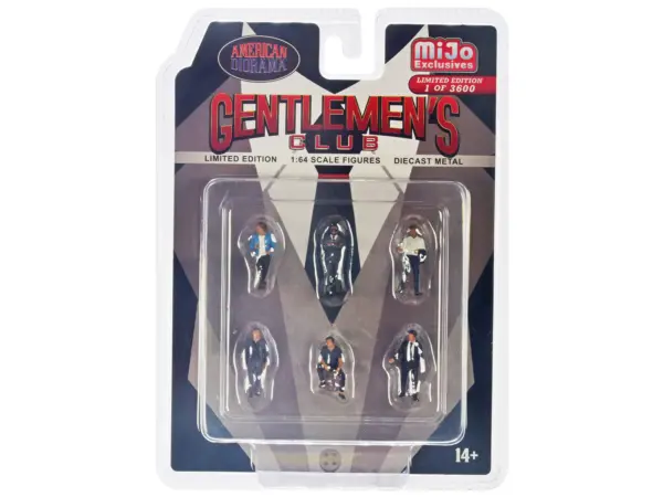 "Gentlemen's Club" 6 piece Diecast Figure Set (6 Figures) Limited Edition to 3600 pieces Worldwide for 1/64 Scale Models by American Diorama #3