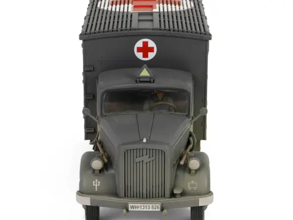 Opel-Blitz Kfz.305 Ambulance Gray (Weathered) "German Army" "Armoured Fighting Vehicle" Series 1/32 Diecast Model by Forces of Valor #2