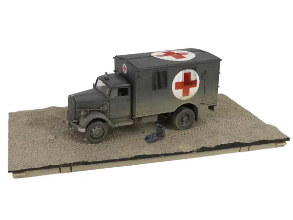 Opel-Blitz Kfz.305 Ambulance Gray (Weathered) "German Army" "Armoured Fighting Vehicle" Series 1/32 Diecast Model by Forces of Valor #5