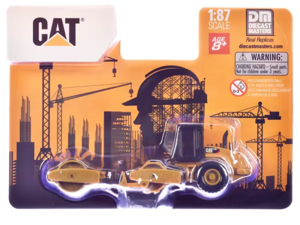 CAT Caterpillar CS56 Roller with Interchangeable Front Attachment Yellow 1/87 (HO) Diecast Model by Diecast Masters #1