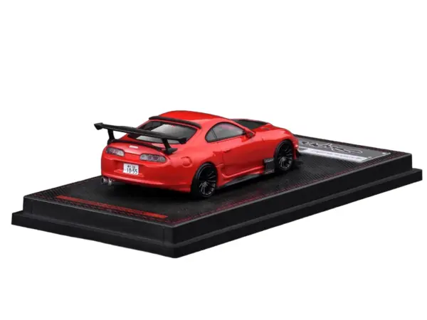 Toyota Supra (JZA80) RZ RHD (Right Hand Drive) Red with Carbon Hood 1/64 Diecast Model Car by Ignition Model #3