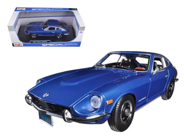1971 Datsun 240z Blue Metallic 1/18 Diecast Model Car by Maisto #1