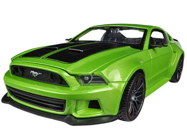 2014 Ford Mustang "Street Racer" Green Metallic with Black Stripes "Special Edition" Series 1/24 Diecast Model Car by Maisto #2