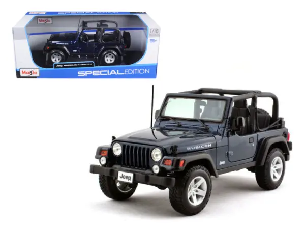Jeep Wrangler Rubicon Deep Blue 1/18 Diecast Model Car by Maisto #1