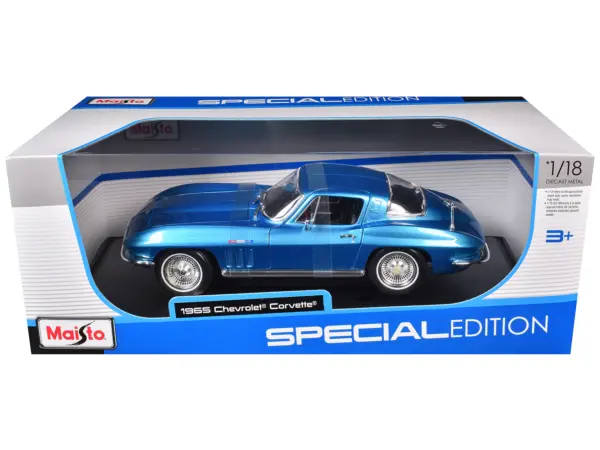 1965 Chevrolet Corvette Blue Metallic 1/18 Diecast Model Car by Maisto #3