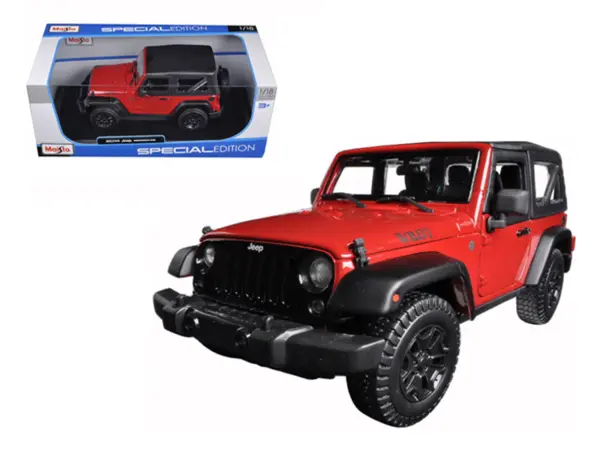 2014 Jeep Wrangler Willys Red 1/18 Diecast Model Car by Maisto #1