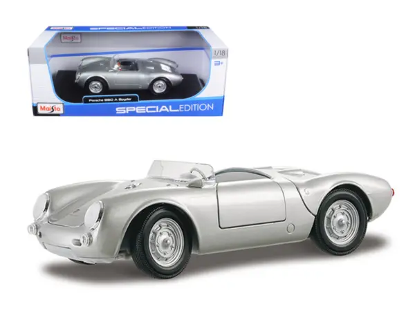 Porsche 550 A Spyder Silver 1/18 Diecast Model Car by Maisto #1