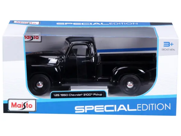 1950 Chevrolet 3100 Pickup Truck Black 1/25 Diecast Model Car by Maisto #3